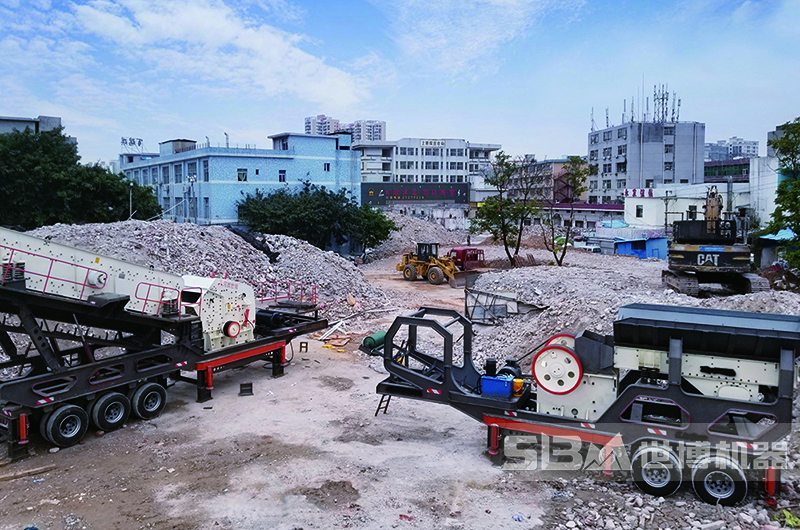湖南建筑垃圾移動(dòng)破碎站現(xiàn)場(chǎng)